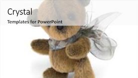  Presentation with teddy bear - Colorful presentation enhanced with classic teddy bear on white background backdrop and a white colored foreground