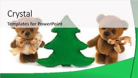  Presentation with teddy bear - Cool new slide deck with classic teddy bear with christmas tree fully handmade backdrop and a white colored foreground