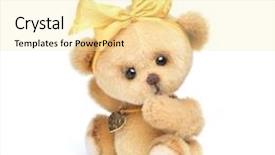  Presentation with teddy bear - Amazing presentation theme having classic teddy bear backdrop and a blonde colored foreground