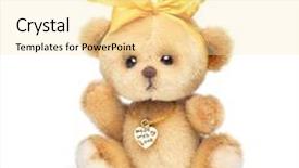  Presentation with teddy bear - Beautiful slides featuring classic teddy bear backdrop and a blonde colored foreground