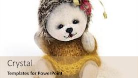  Presentation with classic - Colorful presentation theme enhanced with classic-teddy-hedgehog-on-white backdrop and a yellow colored foreground