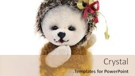  Presentation with classic - Amazing PPT theme having classic-teddy-hedgehog-on-white backdrop and a yellow colored foreground