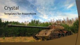  Presentation with tank truck - Cool new theme with classic truck - old tank in the field backdrop and a light blue colored foreground