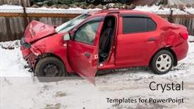  Presentation with car accidents - Audience pleasing slide deck consisting of classic truck - road accidents red car backdrop and a light gray colored foreground