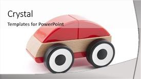  Presentation with race car a red racing - Cool new PPT layouts with classic truck - wooden red car toy backdrop and a white colored foreground