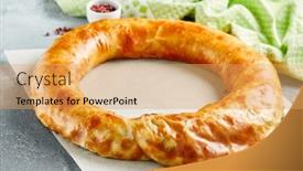  Presentation with turkish - Presentation design with classic-turkish-pie-with-meat background and a yellow colored foreground