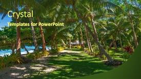  Presentation with vibrant blue - Presentation design with classic-view-of-a-tropical background and a  colored foreground