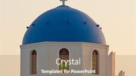  Presentation with church blue - Slide set consisting of classic view of blue dome background and a coral colored foreground