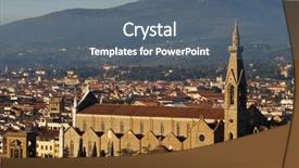  Presentation with classic musis - Presentation featuring classic view of florence basilica background and a gray colored foreground