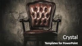  Presentation with concrete - PPT layouts having classic vintage - comfortable wooden chair against concrete background and a dark gray colored foreground