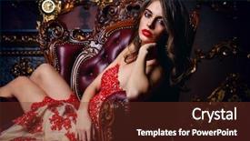  Presentation with luxury fashion - Colorful theme enhanced with classic vintage interior beauty fashion backdrop and a tawny brown colored foreground