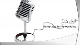  Presentation with microphone - Audience pleasing theme consisting of classic vintage silver microphone backdrop and a white colored foreground