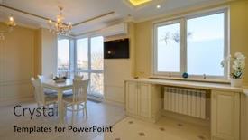  Presentation with interior design of classic white - Theme featuring classic-white-and-beige-luxurious background and a  colored foreground