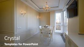  Presentation with dining - Presentation theme featuring classic-white-and-beige background and a gray colored foreground