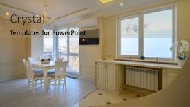  Presentation with dining - Presentation design with classic-white-and-beige background and a coral colored foreground