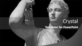  Presentation with versailles - PPT theme having classic-white-marble-statuette-diana background and a dark gray colored foreground