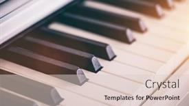  Presentation with piano keyboard - PPT theme enhanced with classic-white-piano-keyboard-close background and a lemonade colored foreground