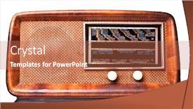  Presentation with radio - PPT theme with classic-wood-radio-isolated background and a coral colored foreground