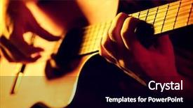  Presentation with stage - Beautiful presentation design featuring classical - man playing classic guitar backdrop and a black colored foreground