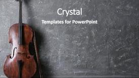  Presentation with classical - Colorful slide deck enhanced with classical cello and bow backdrop and a gray colored foreground