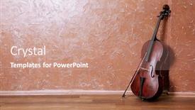  Presentation with classical - Colorful presentation design enhanced with classical-cello-and-bow backdrop and a  colored foreground