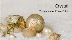  Presentation with white christmas - Beautiful slide set featuring classical christmas decoration in white backdrop and a light gray colored foreground