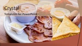  Presentation with indian classical orcastra templets - Audience pleasing PPT theme consisting of classical english breakfast with egg backdrop and a  colored foreground