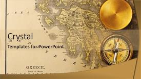  Presentation with compass map - Cool new presentation with classical greece - antique brass compass over old backdrop and a coral colored foreground