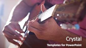 Presentation with classical guitar - Presentation theme having classical guitar - guitarist background and a tawny brown colored foreground