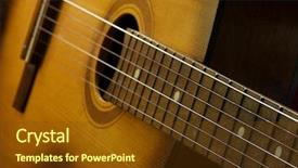  Presentation with classical guitar - Slide deck consisting of classical guitar on black background background and a tawny brown colored foreground