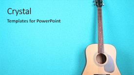  Presentation with classical guitar - Slide deck featuring classical guitar on blue wallpaper background and a white colored foreground