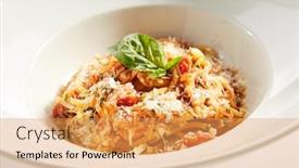  Presentation with pasta restaurant - Beautiful presentation featuring classical-italian-spaghetti-with-tomatoes backdrop and a yellow colored foreground