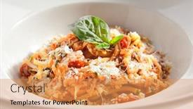  Presentation with pasta restaurant - Amazing presentation having classical-italian-spaghetti-with-tomatoes backdrop and a coral colored foreground
