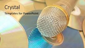  Presentation with classical - Amazing theme having classical microphone and cd backdrop and a yellow colored foreground