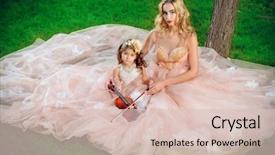  Presentation with classical music - Slide deck having classical music beautiful fairy girl background and a lemonade colored foreground