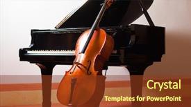  Presentation with classical music - PPT layouts enhanced with classical music concept violin leaning background and a tawny brown colored foreground