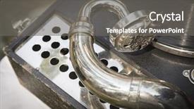  Presentation with record player - PPT theme featuring classical period - antique phonograph record player background and a gray colored foreground