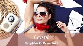  Presentation with classical - Slide deck featuring classical-pin-up-image background and a coral colored foreground