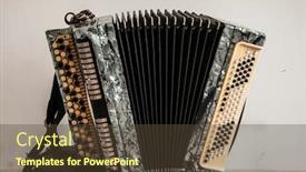  Presentation with accordion instrument - Audience pleasing presentation theme consisting of classical-retro-bayan-accordion-musical backdrop and a tawny brown colored foreground