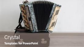  Presentation with accordion instrument - Presentation theme enhanced with classical-retro-bayan-accordion-musical background and a gray colored foreground