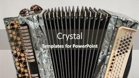  Presentation with accordion instrument - PPT theme with classical-retro-bayan-accordion-musical background and a dark gray colored foreground