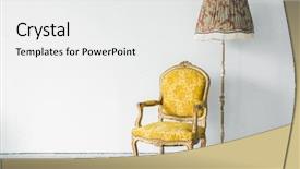  Presentation with classical - Audience pleasing presentation consisting of armchair sofa with desk lamp backdrop and a white colored foreground