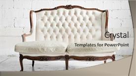  Presentation with classical - PPT layouts with classical style sofa in vintage background and a soft green colored foreground