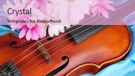  Presentation with classical - Slide deck enhanced with classical violin on fabric background background and a lemonade colored foreground