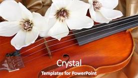  Presentation with violin concert and muscic conductor - Amazing PPT layouts having classical violin on fabric background backdrop and a  colored foreground