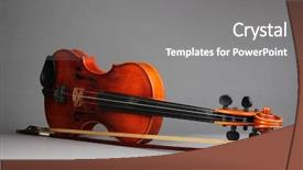  Presentation with classical - PPT theme featuring classical violin on grey background background and a gray colored foreground