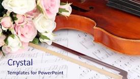  Presentation with classical music - Beautiful slide deck featuring classical violin on notes backdrop and a sky blue colored foreground