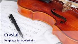  Presentation with classical - Beautiful presentation featuring classical-violin-on-notes backdrop and a sky blue colored foreground