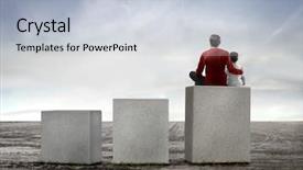  Presentation with father - Beautiful presentation theme featuring classification - father and son sitting backdrop and a lemonade colored foreground