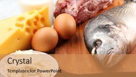  Presentation with protein - Presentation having classification - food high in protein background and a coral colored foreground